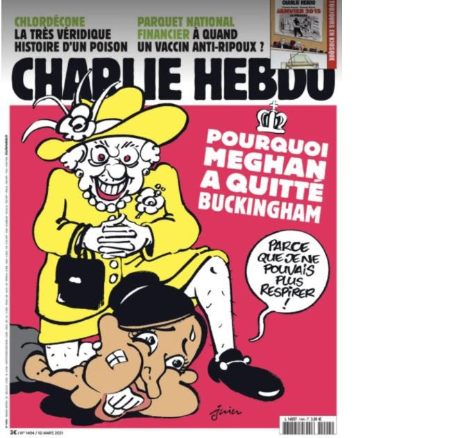 Charlie Hebdo'dan tepki çeken Meghan Markle kapağı! - Resim : 1