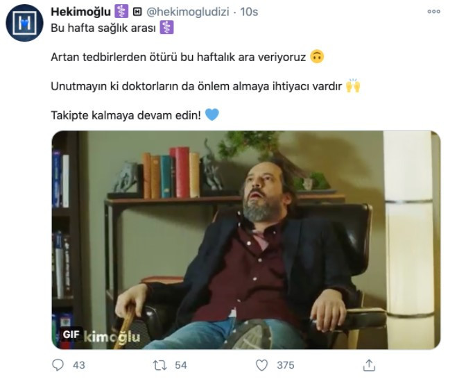 Hekimoğlu dizisinde koronavirüs molası! - Resim : 1