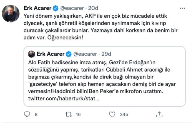 Fatih Altaylı'nın yazısı Erk Acarer'i kızdırdı: 'Kutuyu kötü açarım, insan içine çıkamazsınız...' - Resim : 2