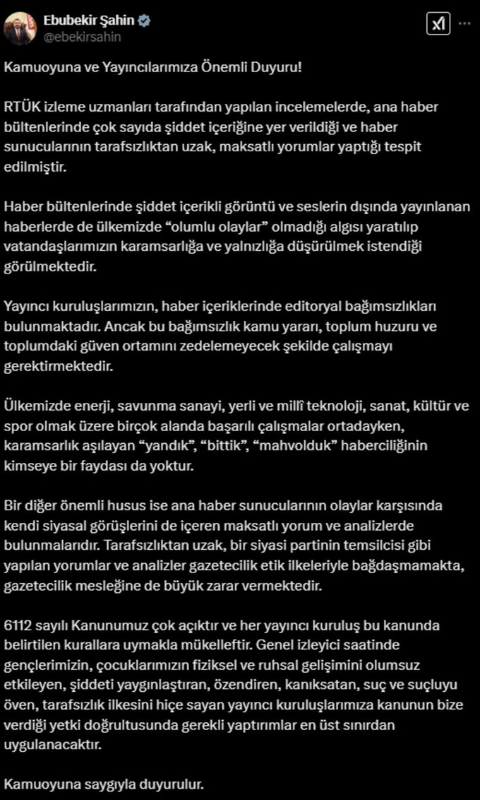 Haber bültenleri için RTÜK harekete geçti! En üst sınırdan yaptırımlar geliyor - Resim : 1