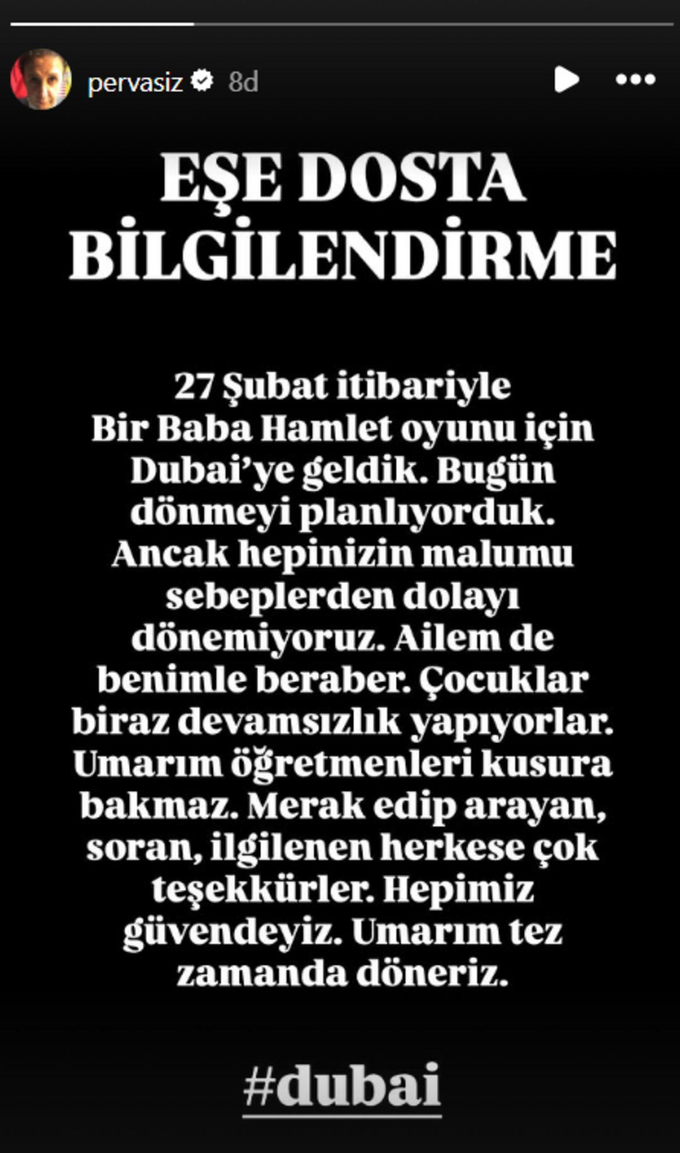 İlker Ayrık ve Şevket Çoruh Dubai'de mahsur kaldı! "Ailem de benimle beraber" - Resim : 1