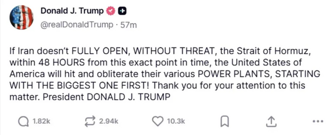 Trump’tan İran’a 48 saatlik ultimatom: “Hürmüz açılmazsa enerji santrallerini vururuz” - Resim : 1