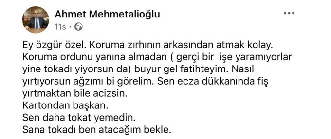 Eski Çatalca müftüsünden Özgür Özel’e tehdit dolu mesaj: “Sana tokadı ben atacağım” - Resim : 1