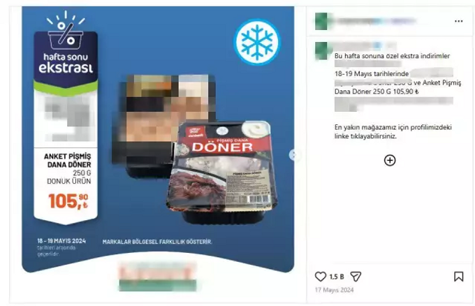 Bakanlık ifşa etti... Zincir market raflarındaki dana d&ouml;nerde tek tırnaklı et - Resim : 2