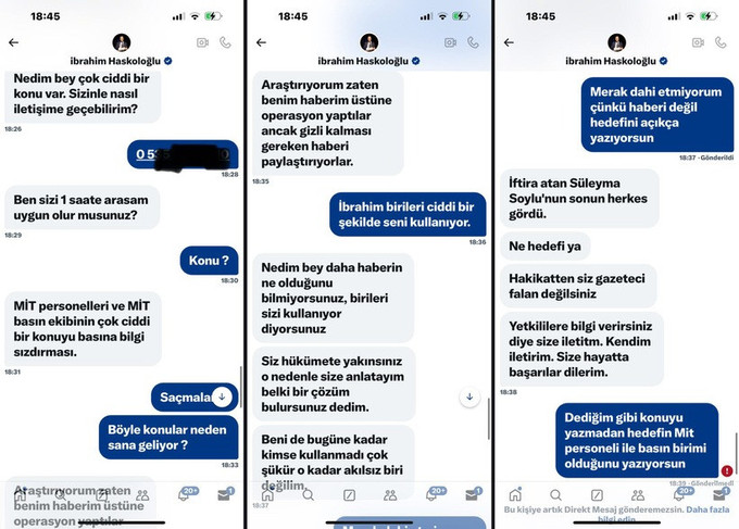 Nedim Şener, İbrahim Haskoloğlu'nun mesajlarını ifşa etti! "Yeni yetmelere dikkat edin" - Resim : 1