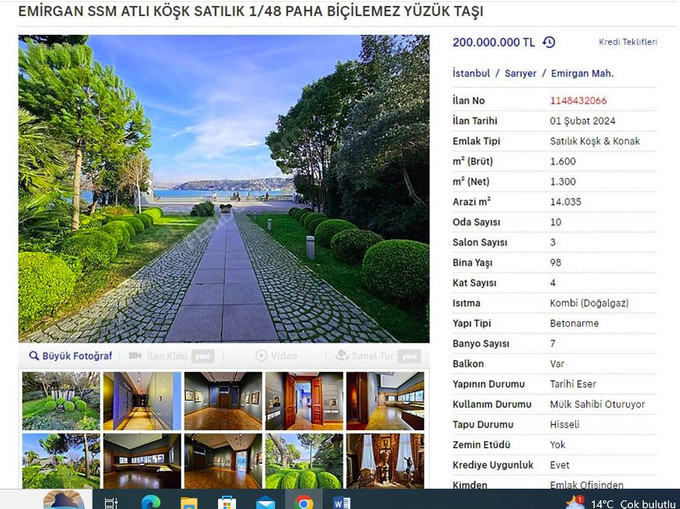 Sabancı Ailesinin simgesi… Sahibinden olmadı, icradan satılıyor.. - Resim : 4