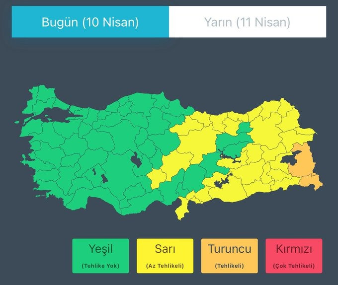 AFAD'dan 2 kente "turuncu", 29 kente "sarı" kodlu uyarı - Resim : 1