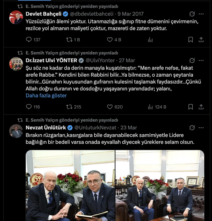 MHP'de 'retweet' krizi: İzzet Ulvi Yönter'in istifası sonrası Semih Yalçın'dan geri adım - Resim : 2