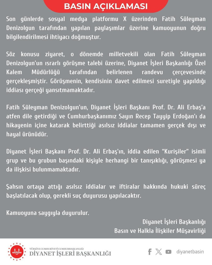 Ali Erbaş hakkında olay yaratan iddialar! "Bana itiraf etti" dedi, Diyanet'ten açıklama geldi - Resim : 2