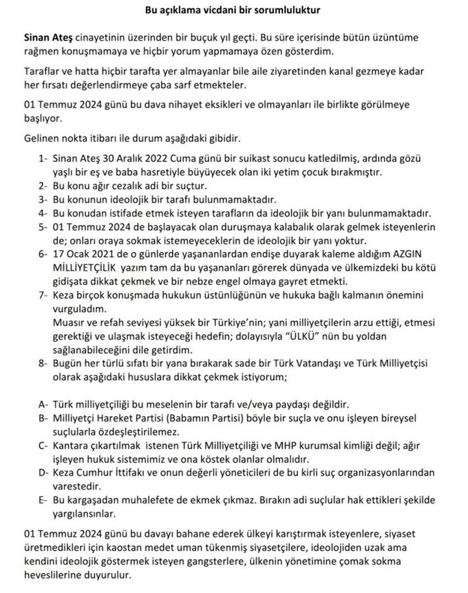 AKP'li Tuğrul Türkeş'ten "MHP" savunması: Sinan Ateş cinayeti babamın partisi ile özdeşleştirilemez - Resim : 1