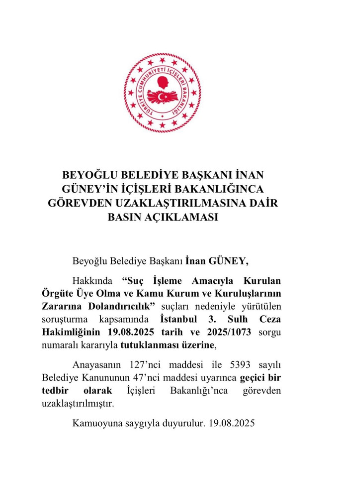 İçişleri Bakanlığı'ndan flaş karar! İnan Güney görevden alındı! - Resim : 1