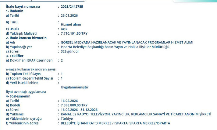 Eski başkanın televizyon kanalına ihale! 17 bin dakikalık yayına 7 milyon ödeyecek - Resim : 1