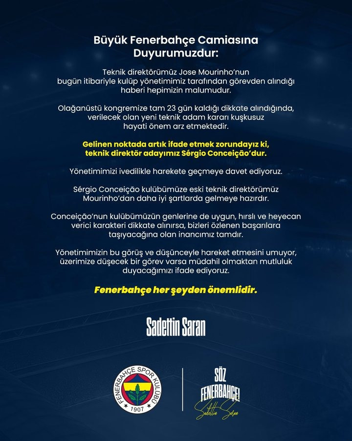 Fenerbahçe başkan adayı Sadettin Saran, teknik direktör adayını açıkladı! - Resim : 1
