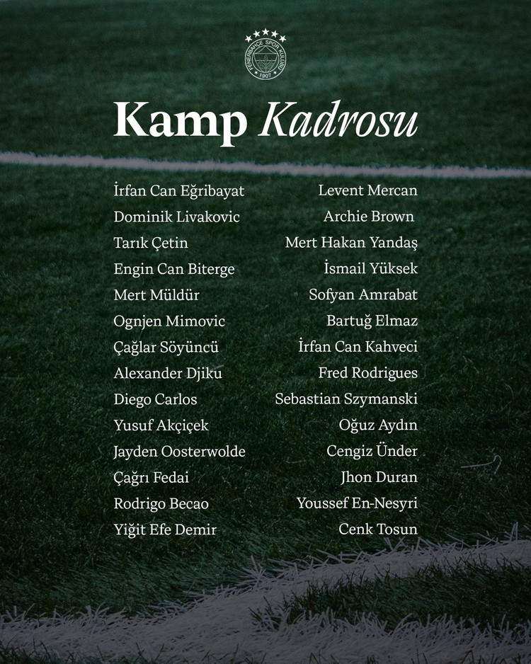 Fenerbahçe Portekiz kamp kadrosunu açıkladı: Talisca kadroda yok - Resim : 1