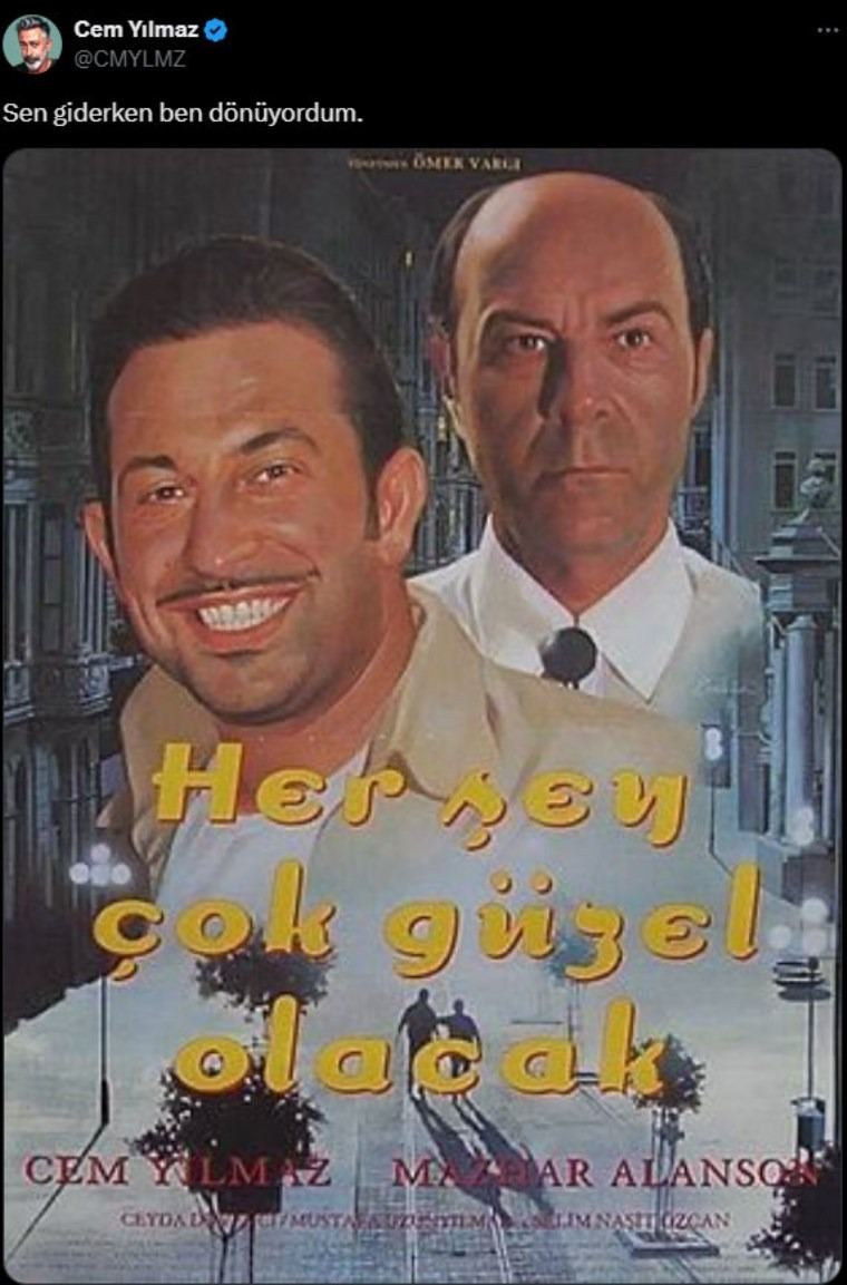 Cem Yılmaz sessizliğini film afişiyle bozdu: Sen giderken ben dönüyordum - Resim : 1