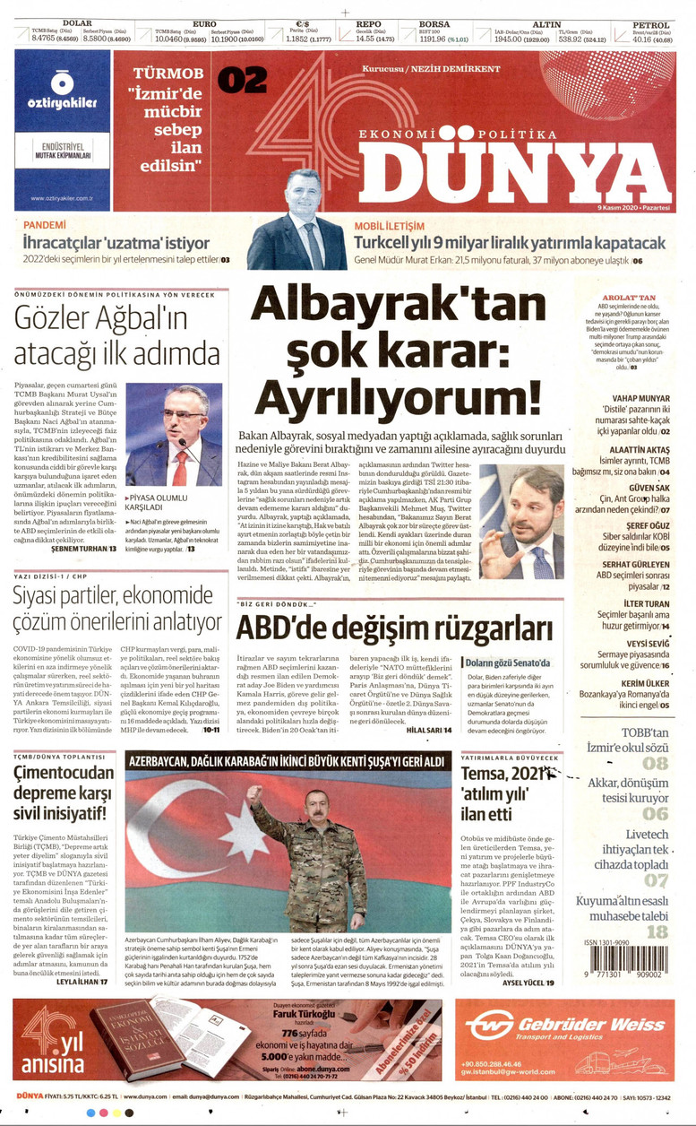 Berat Albayrak'ın istifasını hangi gazeteler gördü? - Resim : 8