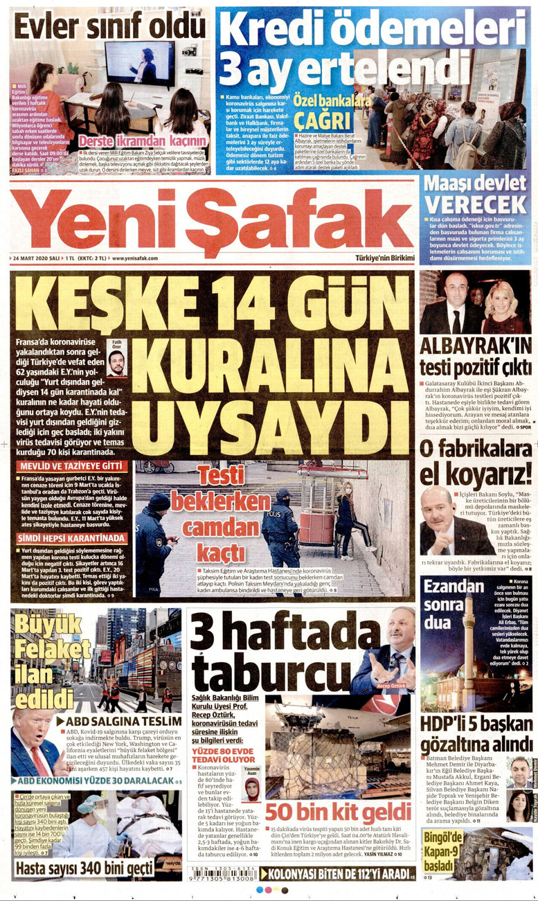 Yeni Şafak koronadan hayatını kaybeden hastayı açıkladı - Resim : 1