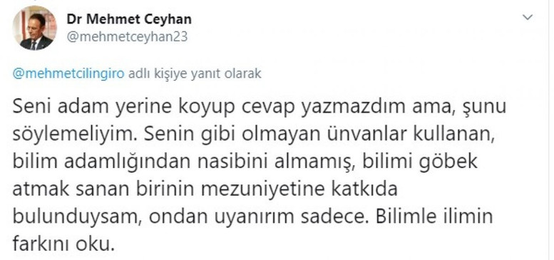 Mehmet Çilingiroğlu ile Mehmet Ceyhan sosyal medyadan atıştı! "Seni adam yerine koyup..." - Resim : 2
