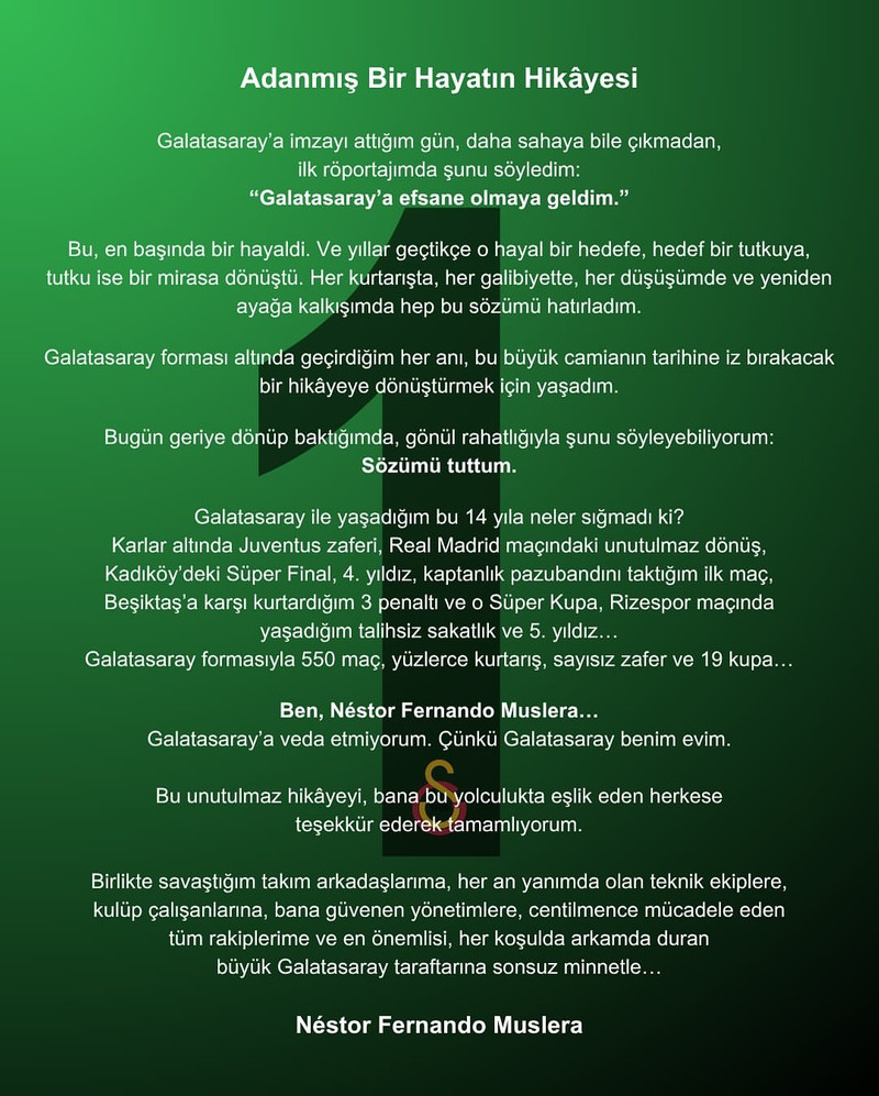 Fernando Muslera’dan duygusal veda: Galatasaray benim evim - Resim : 1