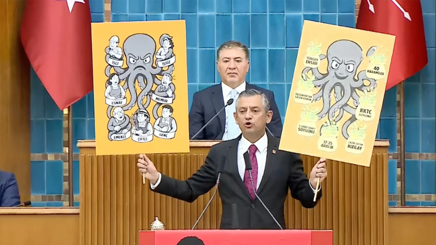 Özgür Özel, Erdoğan'a 'ahtapot'u gösterdi!