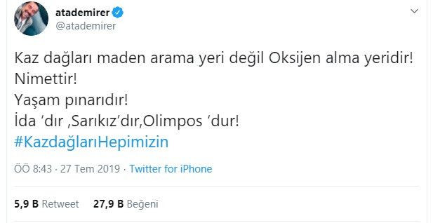 Ünlülerden Kazdağları direnişine destek: Rant cehennemi, vatan hainliği! - Sayfa 8