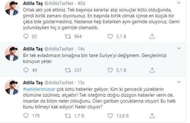 Atilla Taş İdlib'de 33 askerin şehit olmasına isyan etti!  'Nedense hep batarken...' - Sayfa 3