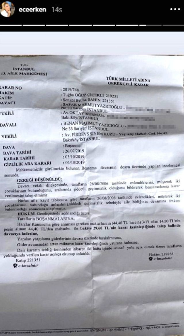 Ece Erken'in ifşa ettiği boşanma belgesi sahte çıktı - Sayfa 3