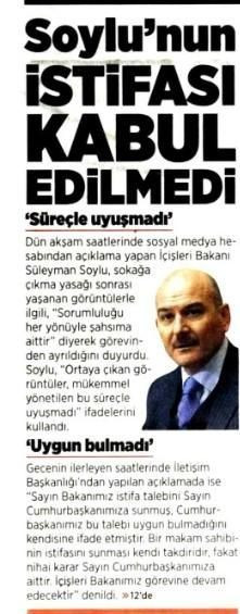 Süleyman Soylu’nun kabul edilmeyen istifa haberini gazeteler nasıl gördü? - Sayfa 9