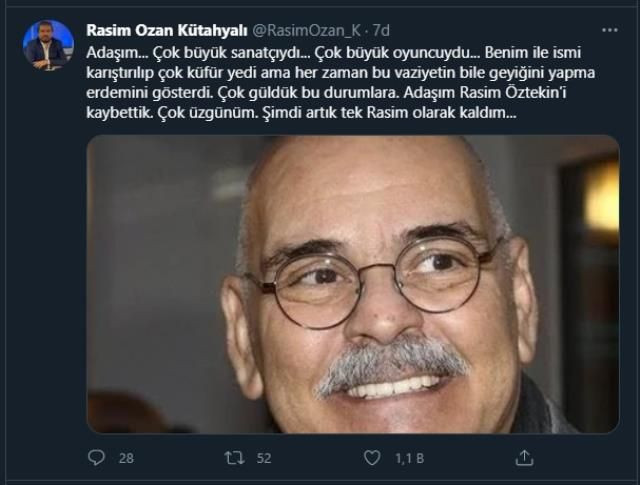 Sanat dünyası yasta! Rasim Öztekin için başsağlığı mesajları! - Sayfa 1