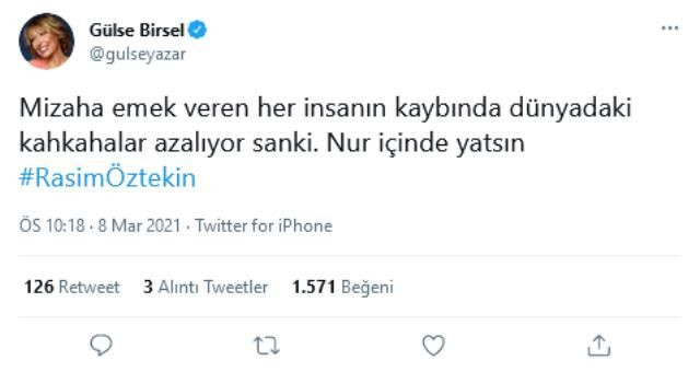 Sanat dünyası yasta! Rasim Öztekin için başsağlığı mesajları! - Sayfa 11