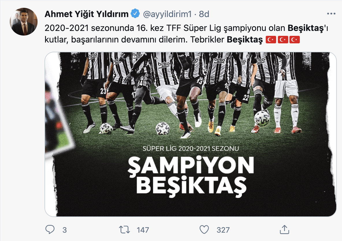 Siyasilerden ve ünlü isimlerden şampiyon Beşiktaş'a tebrik - Sayfa 9