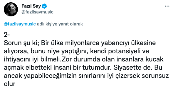 Fazıl Say’dan dikkat çeken ‘mülteci’ açıklaması - Sayfa 11