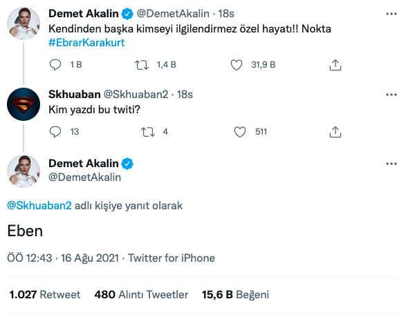 Demet Akalın’dan Ebrar Karakurt paylaşımı! Takipçisine verdiği cevap olay oldu! - Sayfa 5