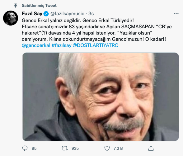 Fazıl Say'dan Genco Erkal paylaşımı! 'Kılına dokundurtmayacağım!' - Sayfa 9