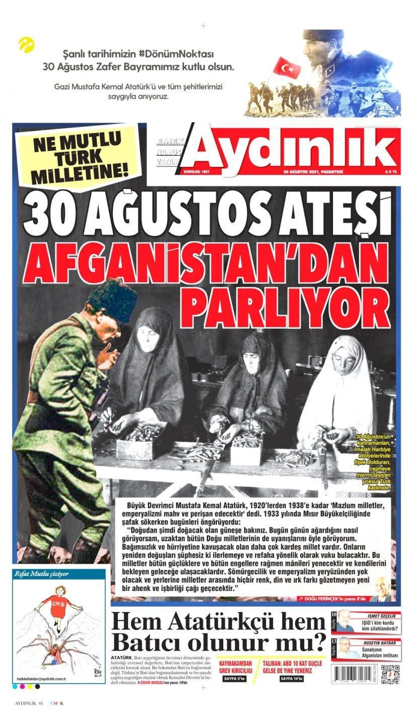 Aydınlık Gazetesi'nden çok tartışılacak manşet! 30 Ağustos’la Afganistan’ı bir tuttular! - Sayfa 4