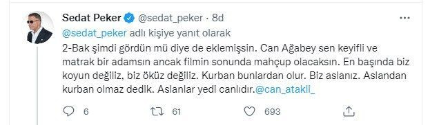 Sedat Peker'den Can Ataklı paylaşımı! 'Filmin sonunda mahcup olacaksın' - Sayfa 6