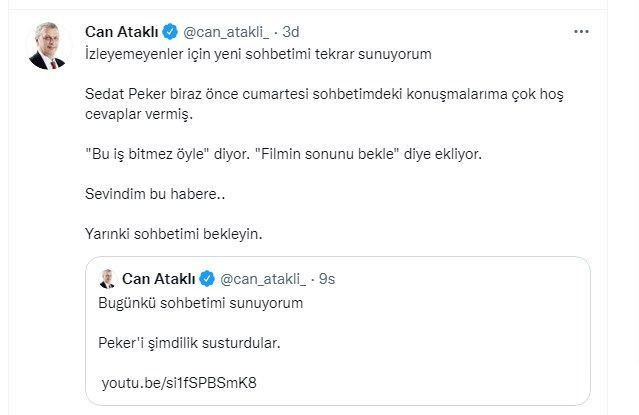 Sedat Peker'den Can Ataklı paylaşımı! 'Filmin sonunda mahcup olacaksın' - Sayfa 9