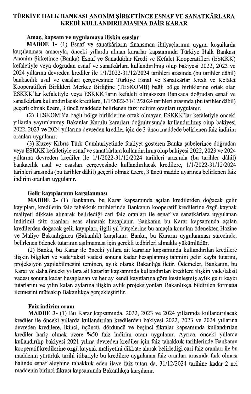 Faizsiz kredi hamlesi! Şartlar belli oldu! Resmi Gazete’de yayımlandı… - Sayfa 9