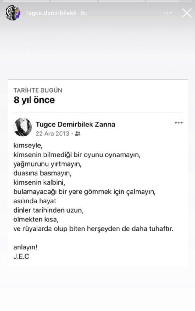 Ayrılık sonrası Tuğçe Demirbilek'ten şaşırtan paylaşım! Danilo Zanna'ya mı gönderme mi yaptı? - Sayfa 10