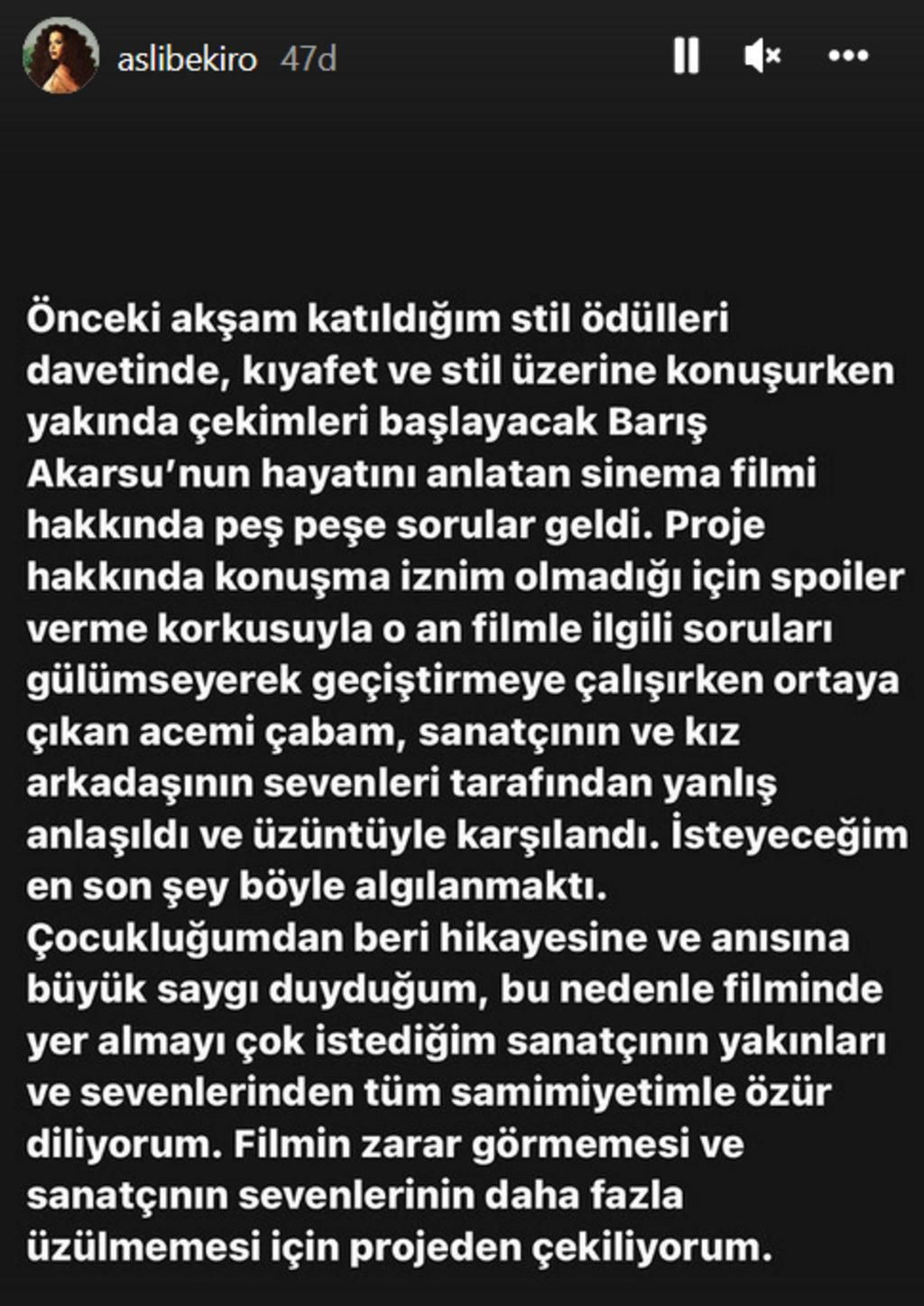 Hayatını anlatan filmde oynayacaktı: Aslı Bekiroğlu'ndan skandal Barış Akarsu yorumu! - Sayfa 10