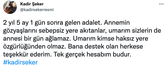 Kadir Şeker’den tahliye sonrası binlerce beğeni alan ilk açıklama! ‘Son nefesime kadar…’ - Sayfa 23