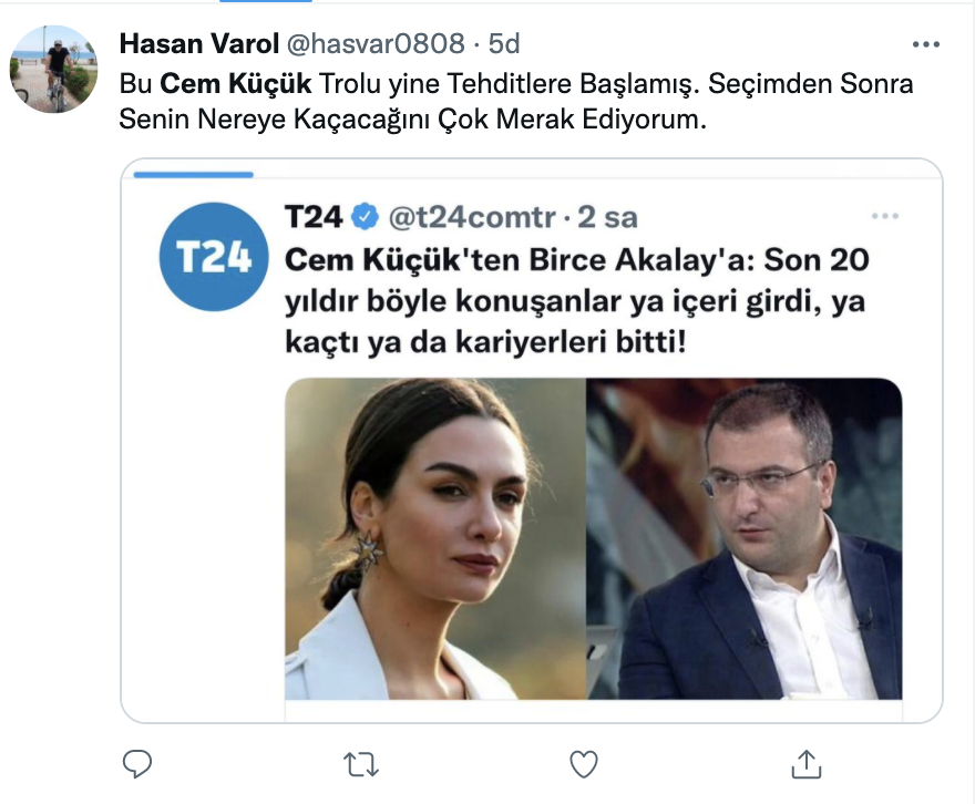 Birce Akalay’ı hedef alan Cem Küçük’e tepki yağıyor: “Sen hangi ülkeye kaçacaksın bakalım?” - Sayfa 5