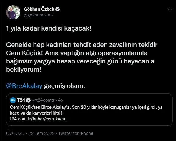 Birce Akalay’ı hedef alan Cem Küçük’e tepki yağıyor: “Sen hangi ülkeye kaçacaksın bakalım?” - Sayfa 21