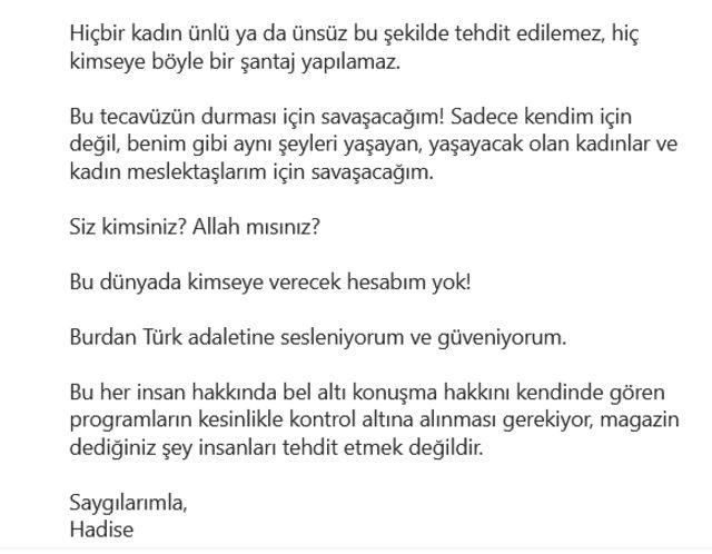 Hadise'den şok eden 'taciz ve tehdit' açıklaması! RTÜK ve Aile Bakanlığı'nı da etiketledi - Sayfa 8