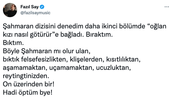 Fazıl Say, ‘Bıktım’ deyip yerden yere vurdu! ‘Böyle Şahmaran mı olur ulan…’ - Sayfa 4