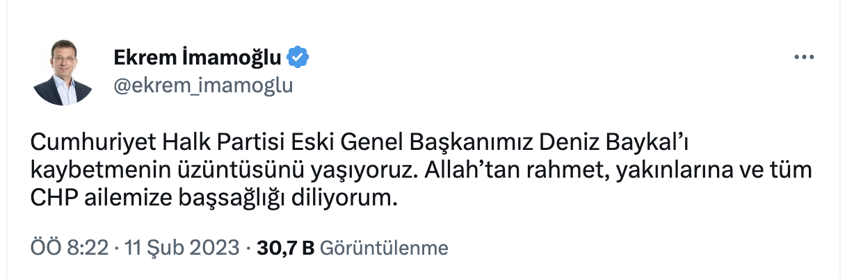 Siyasilerden hayatını kaybeden Deniz Baykal için taziye mesajları - Sayfa 4