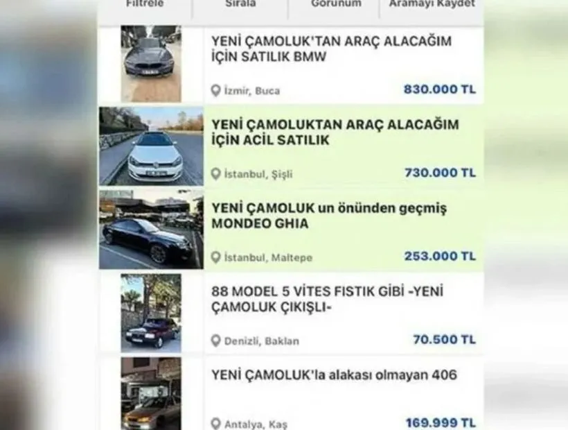 Yeni Çamoluk Otomotiv'e gönderme yapılan ilanlar dikkat çekti: "Önünde takla atmış 2012 model..." - Sayfa 9