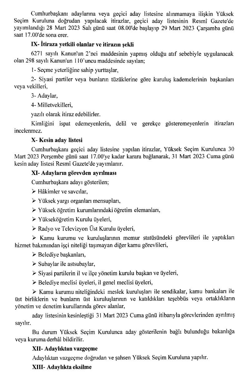 Resmi Gazete’deki YSK kararlarında dikkat çeken detay! İkinci tura tek aday kalırsa… - Sayfa 27