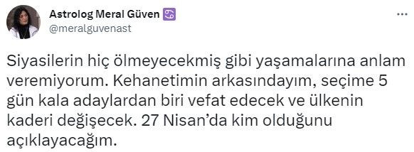 Astrolog Meral Güven'den korkunç kehanet! "Seçime kısa süre kala adaylardan biri vefat edecek" - Sayfa 15