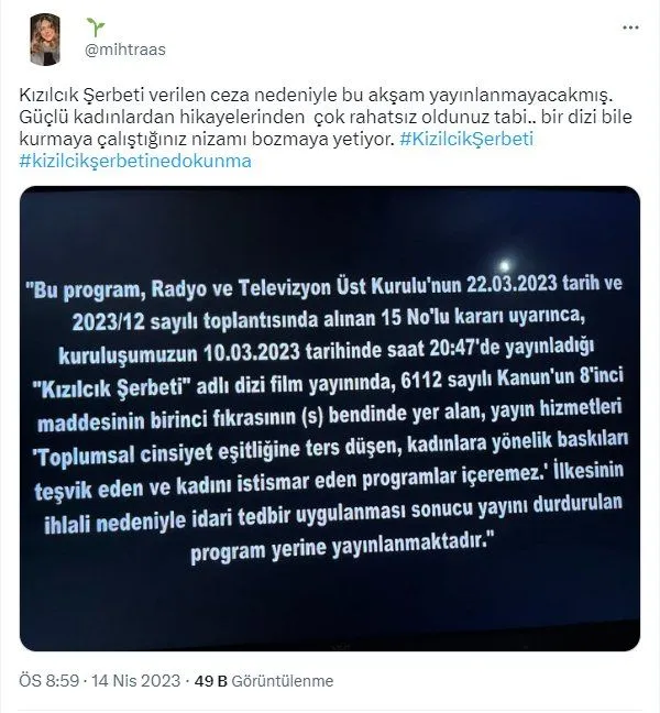 RTÜK'ün 'Kızılcık Şerbeti' yayınını kesmesine tepki: 'Televizyon tarihinde kara bir gün' - Sayfa 6